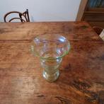Glazen vaas, groen iriserend glas, Ophalen of Verzenden
