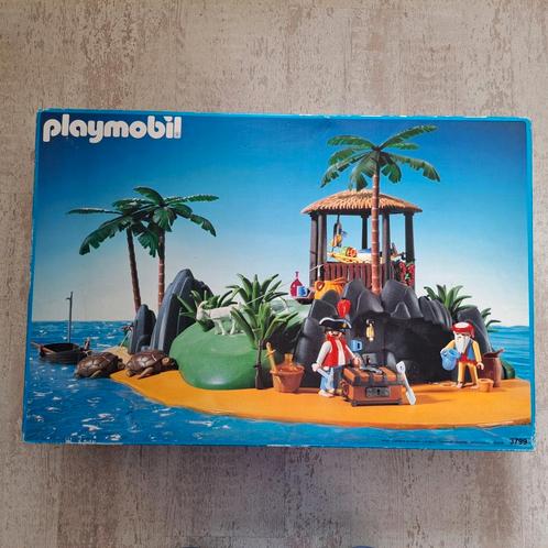 Grote Playmobil set 3799 eiland met piraten zeeschildpadden, Kinderen en Baby's, Speelgoed | Playmobil, Zo goed als nieuw, Complete set