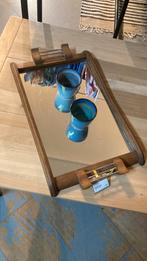 Mid-century / art deco dienblad met spiegel, Ophalen, Rechthoekig, Hout