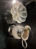 Antiek Glazen Melkkannetje & Schaaltje, Antiek en Kunst, Antiek | Glas en Kristal, Ophalen of Verzenden