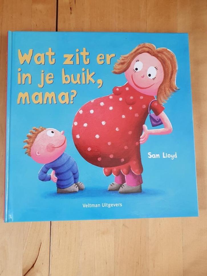 Wat zit er in je buik , mama ?   van Sam Lloyd, Boeken, Kinderboeken | Kleuters, Zo goed als nieuw, Fictie algemeen, Ophalen of Verzenden