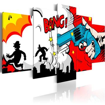 720 Cartoon Pistool 5 Luik Canvas Schilderij 200x100cm Nieuw beschikbaar voor biedingen