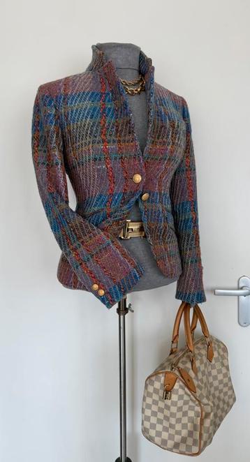 Scapa wollen tweed ruit jasje met gouden knopen maat 38 beschikbaar voor biedingen