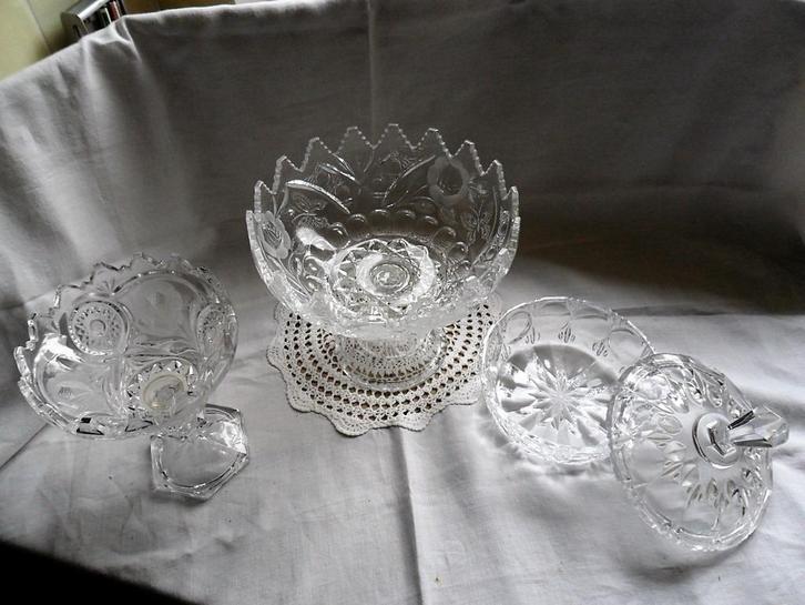 antieke glazen schalen set, Antiek en Kunst, Antiek | Glas en Kristal, Verzenden