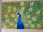 Schilderij " De Pauw", 50 tot 75 cm, Nieuw, Ophalen of Verzenden, Schilderij