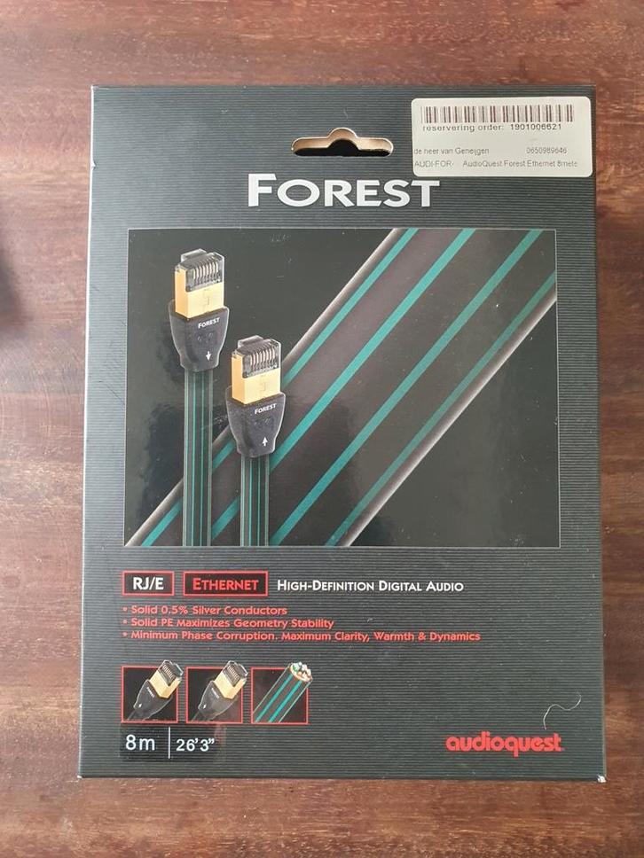 Audioquest Forest RJ/E Ethernet netwerkkabel 8 meter i.z.g.s, Audio, Tv en Foto, Overige Audio, Tv en Foto, Zo goed als nieuw