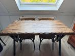 Houten tafel met 4 mooie houten stoelen, Ophalen, 100 tot 150 cm, 50 tot 100 cm, Zo goed als nieuw