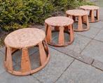 4x Vintage krukjes bamboe rotan kruk krukken krukje, Ophalen of Verzenden, Gebruikt, Hout