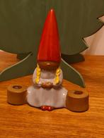 Vintage tomte dubbele kandelaar, tomte kabouter, nisse, Ophalen of Verzenden, Gebruikt, Overige materialen, Minder dan 25 cm