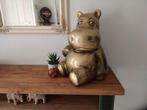 Hipo nijlpaard van 50 cm hoog antiek goud, Ophalen of Verzenden, Nieuw