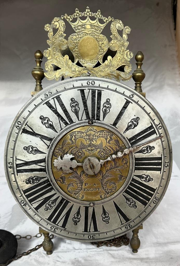 Franse lantaarnklok plattelands ongerestaureerd. €775,-, Antiek en Kunst, Antiek | Klokken, Ophalen