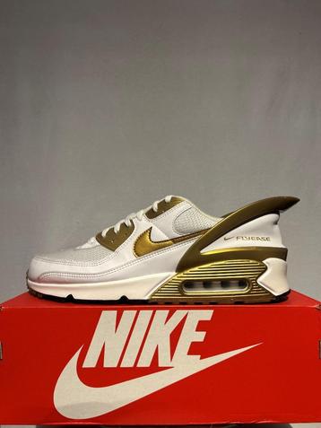 ALS NIEUW! Maat 47,5 - Nike Air Max 90 Flyease White Gold  beschikbaar voor biedingen