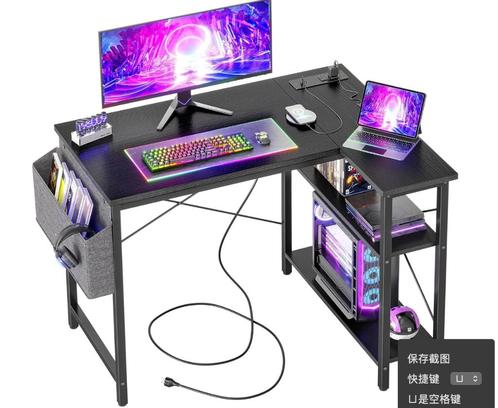 120x70cm L-shaped Computer Desk, Computers en Software, Laptoptafels, Gebruikt, Ophalen
