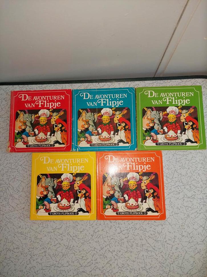 Set van 5 vintage Flipje van de Betuwe kinderboeken., Antiek en Kunst, Antiek | Boeken en Bijbels, Ophalen of Verzenden