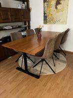 Mango hout woonkamer eet tafel NIEUWSTAAT, Huis en Inrichting, Ophalen, Donker, 200 cm of meer, 50 tot 100 cm