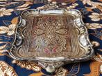 Mooi oud brocante dienblad uit Italië van hout en gips 32 cm, Antiek en Kunst, Antiek | Woonaccessoires, Ophalen of Verzenden