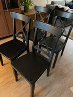4 IKEA Rosentorp Eetkamerstoelen, Huis en Inrichting, Stoelen, Ophalen, Gebruikt, Zwart, Vier
