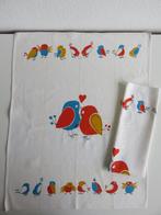 2 Vintage Sunil baby doeken met vogeltjes lovebirds, Ophalen of Verzenden, Zo goed als nieuw, Overige typen, Overige merken