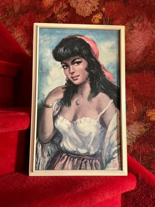 Schilderij zigeunerin ❤️ zigeunermeisje Torino, Antiek en Kunst, Kunst | Schilderijen | Klassiek, Ophalen of Verzenden