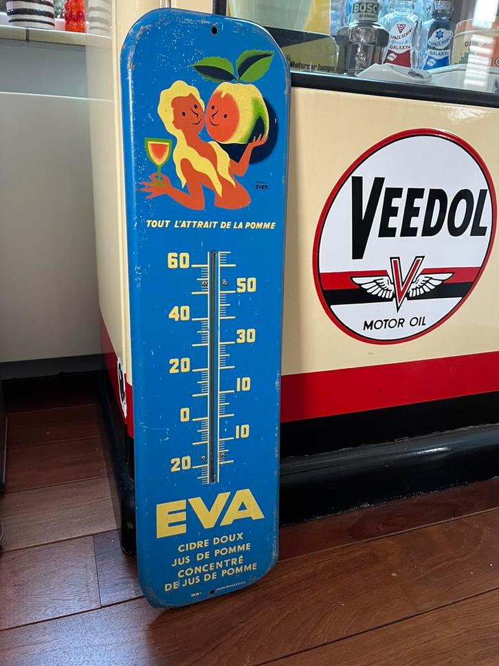 Thermometer Eva reclame reclamebord geen emaille, Verzamelen, Merken en Reclamevoorwerpen, Gebruikt, Reclamebord, Ophalen of Verzenden
