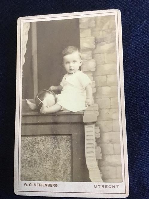 CDV, Kind, W.C. Heijenberg, Utrecht, Carte de Visite, Verzamelen, Foto's en Prenten, Gebruikt, Foto, Kind, Voor 1940, Ophalen of Verzenden