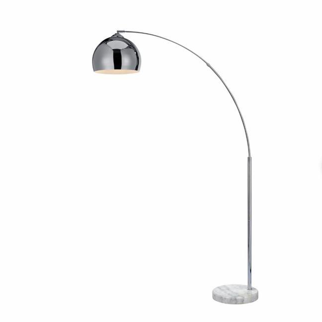 Booglamp chroom met marmeren voet, Huis en Inrichting, Lampen | Vloerlampen, Gebruikt, 150 tot 200 cm, Metaal, Ophalen