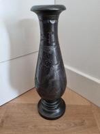 Zware vintage tinnen vaas, Gebruikt, Overige kleuren, Aardewerk of Porselein, Ophalen of Verzenden