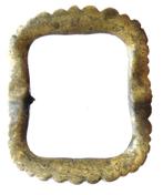 Schoengesp versier met voluten 1660 45,6 x 40,1mm NL  a502, Antiek en Kunst, Antiek | Koper en Brons, Verzenden