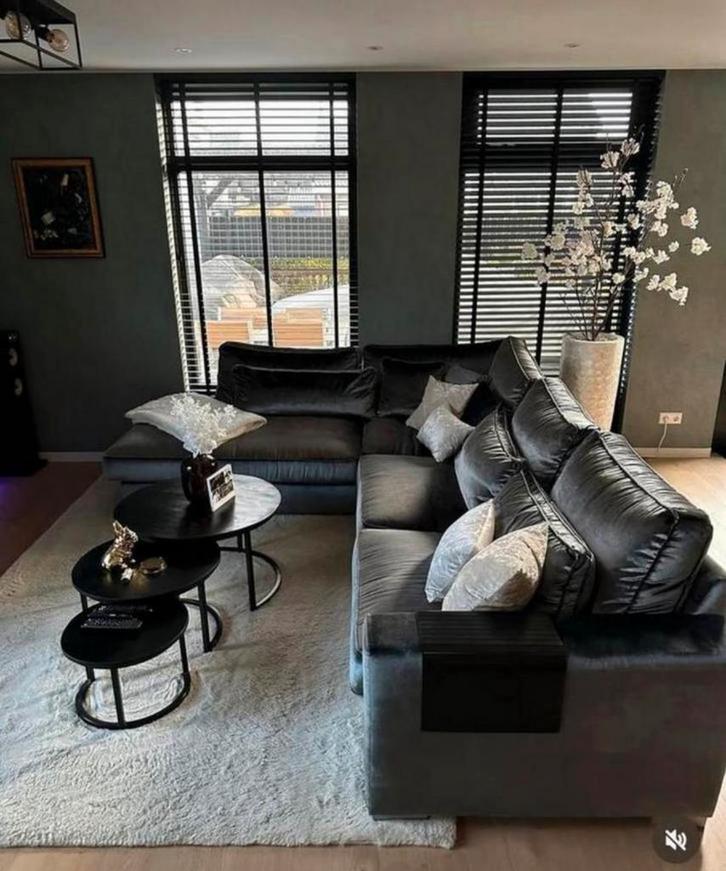 Luxe z.g.a.n. bank te koop, Huis en Inrichting, Banken | Complete zithoeken, Zo goed als nieuw, Stof, Ophalen