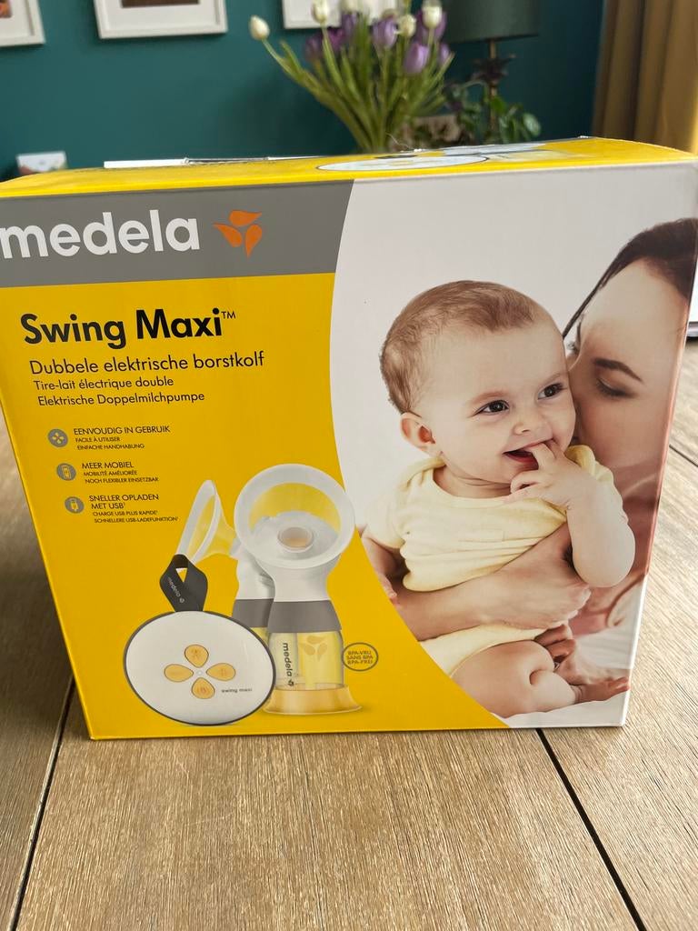 Kolf Medela Swing Maxi + bh’s, Kinderen en Baby's, Ophalen of Verzenden, Zo goed als nieuw, Borstkolf