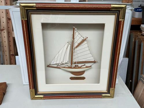 Drie D lijst met zeil schip WD-026, Huis en Inrichting, Woonaccessoires | Lijsten, Gebruikt, Minder dan 50 cm, Minder dan 50 cm