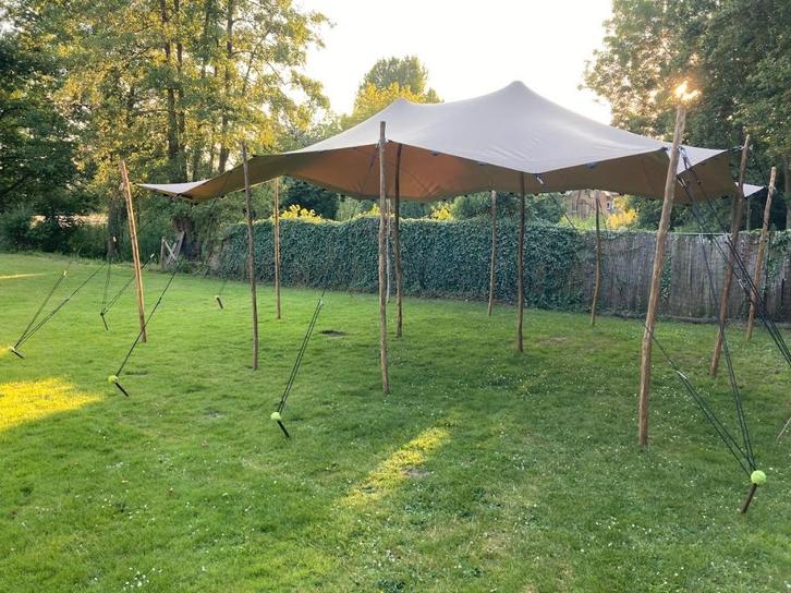 Stretchtent te huur 6x7 meter (schoon doek!), Tuin en Terras, Partytenten, Zo goed als nieuw, Partytent, 2 meter of meer, 5 tot 8 meter