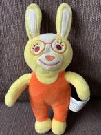 Zwitsal konijn knuffel met geborduurde bril geel oranje 5,=, Ophalen of Verzenden, Zo goed als nieuw, Overige typen