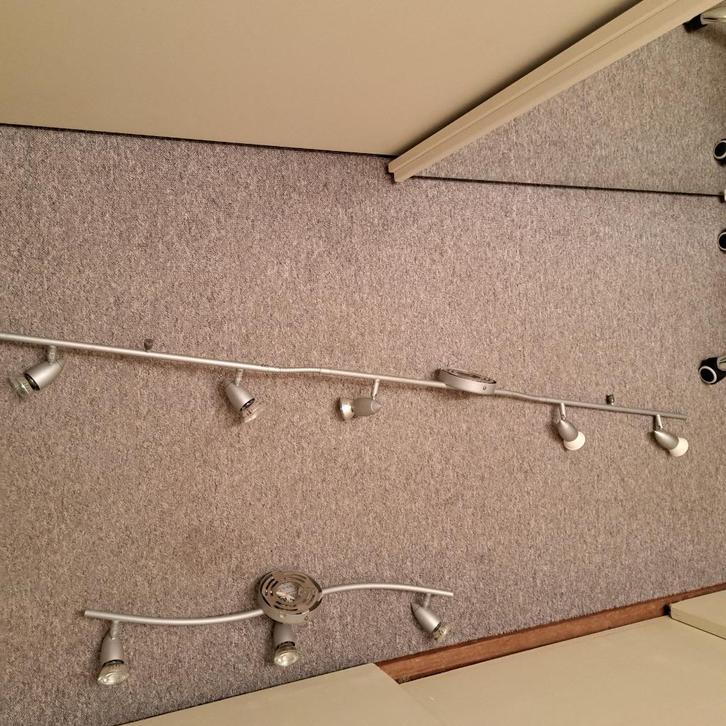spots-lampen, set van 2, Huis en Inrichting, Lampen | Spots, Zo goed als nieuw, Plafondspot of Wandspot, Metaal of Aluminium, Halogeen