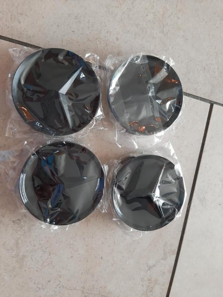 Mercedes-Benz naafkap set zwart (#1), Auto-onderdelen, Klein materiaal, Mercedes-Benz, Nieuw, Ophalen of Verzenden