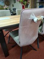 4 Nieuwe stoelen, Milva H&H, Grijs+Roze zwart frame + greep, Huis en Inrichting, Ophalen, Nieuw, L.grijs + roze, Milva, Handgreep