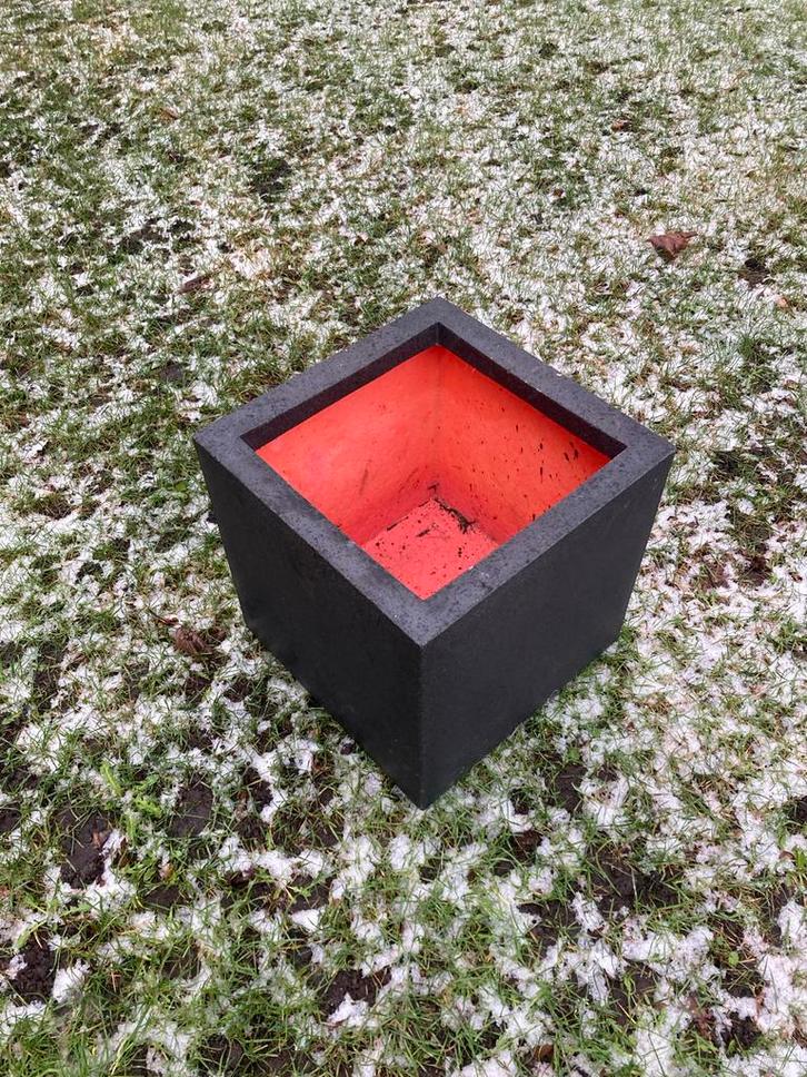 Capi Bloempot - Zwart, Vierkant, 40x40x40 cm, Tuin en Terras, Bloembakken en Plantenbakken, Nieuw, Kunststof, Binnen, 30 tot 60 cm