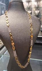 Prachtige 14k 585 platte magnum met zirkonia steen 60cm lang, Sieraden, Tassen en Uiterlijk, Kettingen, Ophalen of Verzenden, Nieuw