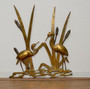 Vintage Messing Vogels Wandsculptuur beschikbaar voor biedingen