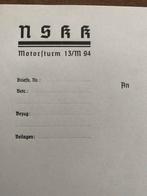 NSKK Motorsturm Document WW2, Verzamelen, Ophalen of Verzenden, Landmacht, Duitsland, Embleem of Badge