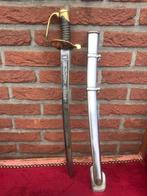 korte metalen sabel, fraai versierd lemmet, Ophalen of Verzenden, Landmacht, Overige gebieden, Zwaard of Sabel