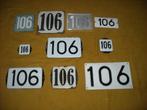 oud emaille huisnummer 106 ook 107 108 109 110 111 112 113 4, Ophalen of Verzenden