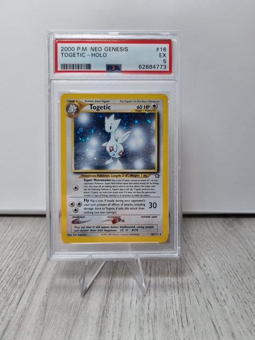 Togetic 16 holo Neo Genesis PSA 5, Hobby en Vrije tijd, Verzamelkaartspellen | Pokémon, Zo goed als nieuw, Losse kaart, Verzenden