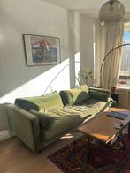 3-zits bank donkergroen fluweel, Huis en Inrichting, Banken | Bankstellen, Ophalen, Gebruikt, Driepersoons, 75 tot 100 cm