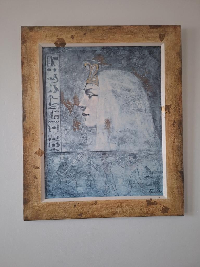 Schilderij - Egyptische Koningin - 65 x 80 cm, Antiek en Kunst, Kunst | Schilderijen | Klassiek, Ophalen