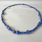 Vintage Zweeds ketting met blauwe stenen, Sieraden, Tassen en Uiterlijk, Kettingen, Verzenden, Zo goed als nieuw, Blauw, Overige materialen