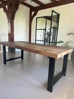 Hard houten eetkamertafel Basic Label, Huis en Inrichting, Ophalen, 200 cm of meer, 50 tot 100 cm, Zo goed als nieuw