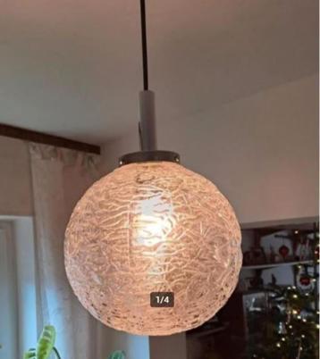vintage Doria hanglamp ice glas mid - century beschikbaar voor biedingen