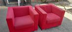 Twee rode fauteuils, Huis en Inrichting, Fauteuils, Ophalen, Gebruikt, 75 tot 100 cm, 75 tot 100 cm