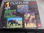 Goliath wilde dieren    4 in 1 legpuzzels, Ophalen of Verzenden, Zo goed als nieuw